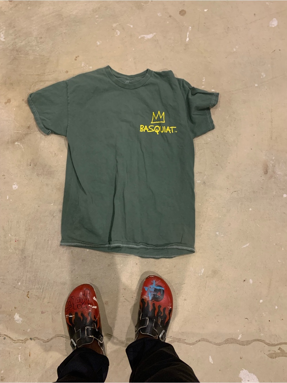 Basquiat Short Sleeve Crewneck T‑Shirt in Forest Green